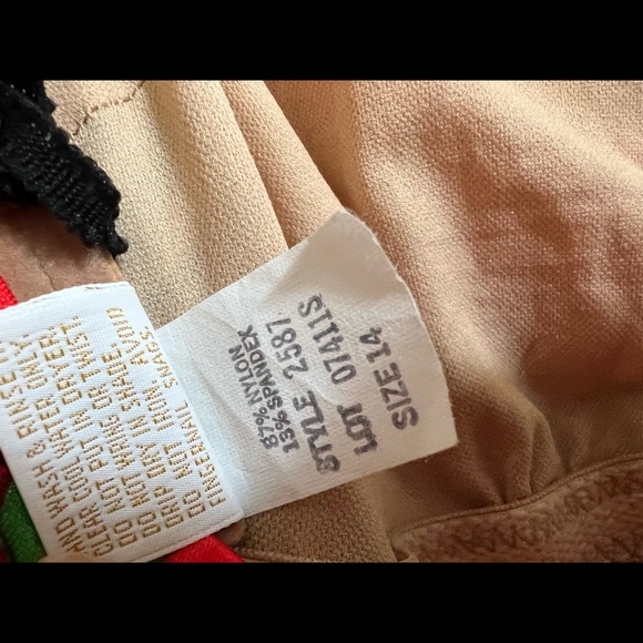 Sirena VTG Swimsuit Bathing Suit Strapless Floral Black SIZE 14 - Picture 7 of 9